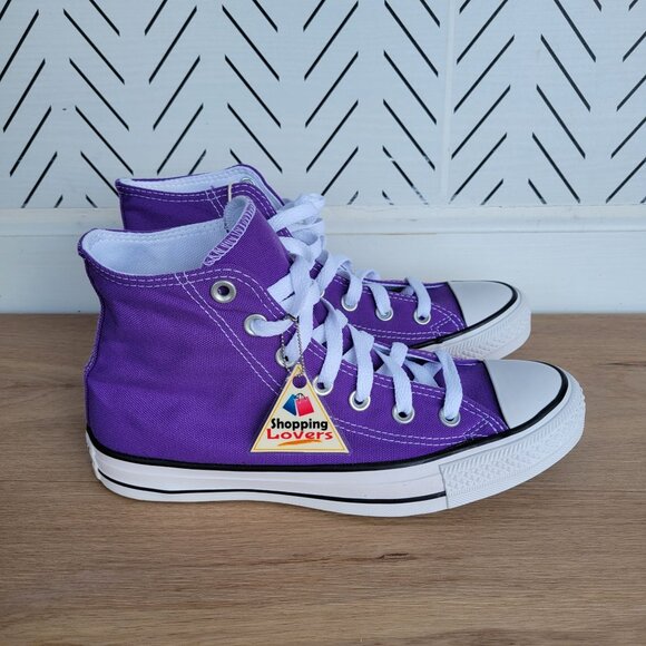 🤩Converse Chuck Taylor All Star Canvas Hi Top Sz 7.5 Women Shoes Violet 134833F - Picture 11 of 13